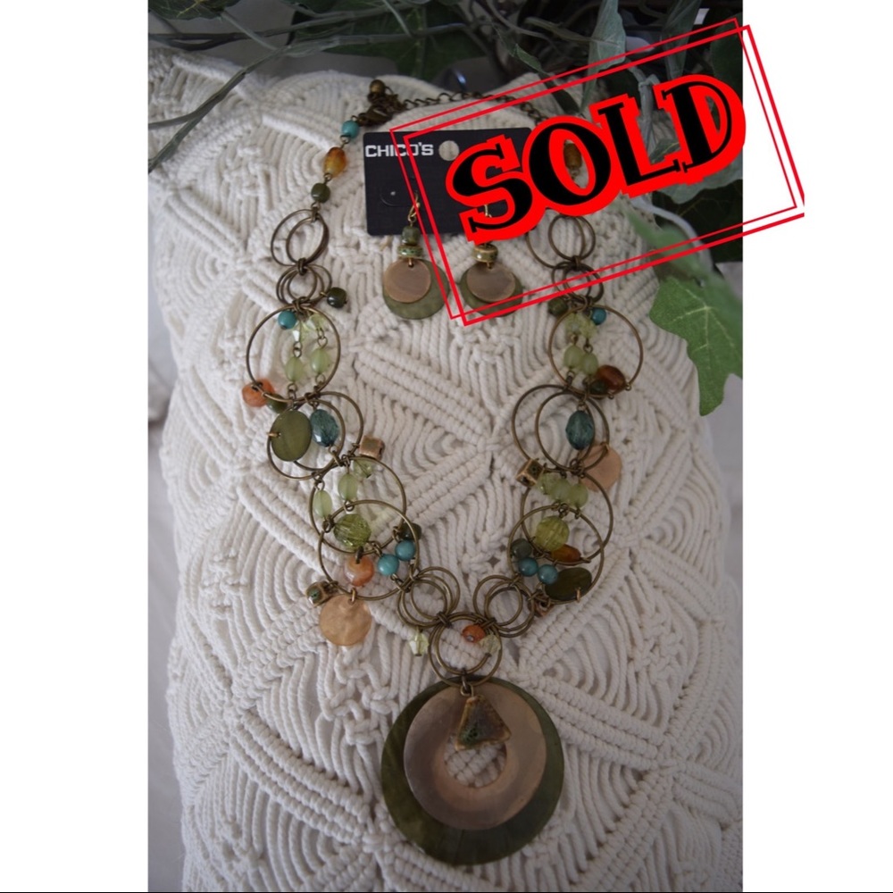 Chico's Necklace & Earrings Set